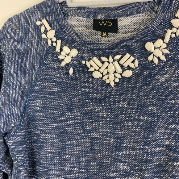 W5 Sweater With Design Top Top Scoop Neck - Picture 2 of 6